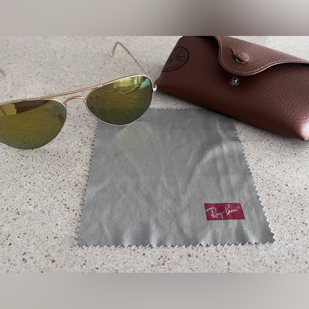 Ray- Ban Aviator yellow frame sunglasses